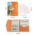 Kreativní akvarelová sada s předtištěnými obrazy městských scenérií 19 × 14,4 cm pigmentová paleta vodní štětec malování doma i na cesty 3