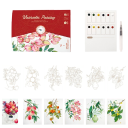 Kreativní akvarelová sada s předtištěnými ovocnými ilustracemi 19 × 14,4 cm pigmentová paleta vodní štětec malování doma i na cesty 2