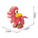 Kreatywna mini konstrukcja 2,1 x 7,5 x 5,4 cm Dinozaur 37 elementów Mikro klocki 3D konstruktor Klocki budowlane dla dzieci od 9 lat Zabawka zwierzęta 2