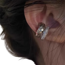 Kreisförmiger doppelter Ohrstecker für die Knorpel mit elegantem modernem punkigen hip-hop Look trendiger Schmuck für Frauen mit Clips 1