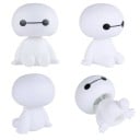 Kreslený robot Baymax s triasúcou sa hlavou Biela figúrka Dekorácia do auta Ozdoba interiéru Roztomilá zberateľská postavička 4