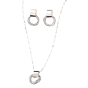 Kretsdesign örhängen och halsband 43+5 cm 2.3 cm Kopparset smycken för kvinnor Elegant set för fest bröllop present 9