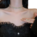 Kristallen halsketting 42 cm en oorbellen 1,4 cm Luxe sieradenset voor vrouwen Bruiloft feestaccessoires Zinklegering 2