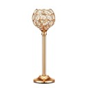 Kristallen kaarsenhouder met bolvormige decoratie 27 × 8 cm metalen standaard met kristallen steentjes glanzende kaarsenhouder voor bruilofts- en verjaardagsdecoratie van de tafel 2