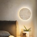 Kruhová kamenná nástenná LED lampa, 20 x 4,5 cm, teplé biele svetlo 3000K, béžová, dizajnové dekoratívne svietenie do obývacej izby 2