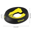 Kruhová podložka pod helmu vo forme donutu na odkladanie a prevetrávanie zabraňuje kotúľaniu PU polyuretán 24,5 x 19,5 cm výška 5 cm čiernožltá 3