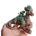 Krukvinskruka i drakform med liggande drakträdgårdsstaty med kruka 11,5 × 15,5 cm dekoration för trädgård och terrass 2