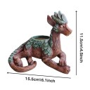 Krukvinskruka i drakform med liggande drakträdgårdsstaty med kruka 11,5 × 15,5 cm dekoration för trädgård och terrass 3