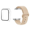 Kryt, edzett üveg és szíj az Apple Watch 44 mm Series 6/5/4/SE – 9H védőüveg a kijelzőre, matt órakeret, állítható szíj 14