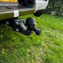 Kryt na guli ťažného zariadenia plynová maska s helmou 8,5x11 cm ochrana a dekorácia pre záves auta SUV pickup 2