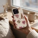 Kryt na iPhone 17 Air s motivem leoparda a srdcí PC a TPU Matný protiskluzový povrch Odolný proti nárazům a poškrábání 18