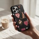 Kryt na iPhone 18 Pro Max s motivem leoparda a srdcí PC a TPU Matný povrch Odolný proti nárazům a poškrábání 18