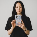 Kryt na mobil Samsung Galaxy S25 Priehľadný biely Hvezdičky a vlnité ťahy štetcom Dúhové odlesky Polykarbonát a TPU Dekoratívne puzdro 10