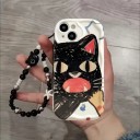 Kryt na Samsung Galaxy S24 Ultra s motívom čiernych mačiek s retiazkou na zápästie Silikón a akryl Pouzdro na mobil s mačkami 19