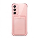 Kryt na Samsung Galaxy S25 Edge s kapsou na kartu Priehľadné silikónové puzdro Zosilnené rohy Obal na mobil i doklady 9