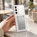 Kryt na Samsung Galaxy S25 FE s kapsou na kartu Priehľadné silikónové puzdro Zosilnené rohy Obal na mobil i doklady 7