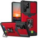 Kryt na Samsung Galaxy S26 Ultra Posuvná clona fotoaparátu Držák na prst s magnetom Priestor na kartu Plastový obal 3