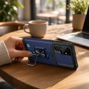 Kryt na Samsung Galaxy S26 Ultra Posuvná clona fotoaparátu Držák na prst s magnetom Priestor na kartu Plastový obal 2