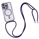 Kryt na telefon Crossbody z metalizowanego materiału dla iPhone 17 Pro Max Magnetyczny plastikowy pokrowiec z sznurkiem na szyję ochronne 7