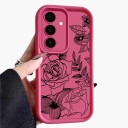 Kryt na telefón Samsung Galaxy S24 FE S motívom kvetín a ruží Silikónové puzdro na mobil Galaxy S24 FE S ochranou fotoaparátu 5