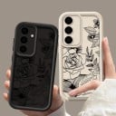 Kryt na telefón Samsung Galaxy S24+ S motívom kvetín a ruží Silikónové puzdro na mobil Galaxy S24 Plus S ochranou fotoaparátu 18