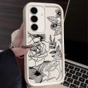 Kryt na telefón Samsung Galaxy S24+ S motívom kvetín a ruží Silikónové puzdro na mobil Galaxy S24 Plus S ochranou fotoaparátu 11