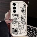 Kryt na telefón Samsung Galaxy S24 Ultra S motívom kvetín a ruží Silikónové puzdro na mobil Kvetinový obal pre Galaxy S24 Ultra 11
