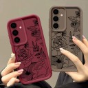 Kryt na telefon Samsung Galaxy S25 S motivem květin a růží Silikonové květinové pouzdro na mobil Galaxy S25 S ochranou fotoaparátu 24