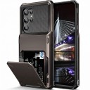 Kryt pre Samsung Galaxy S24 Odklápacia priehradka na kartu Zosilnené rohy Štruktúrovaný povrch Materiál PC polykarbonát Ochranný obal na mobil 19