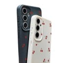 Kryt s čerešňami na Samsung Galaxy A16 Silikónový a odolný Zvýšený lem okolo fotoaparátu Zrnitý povrch Nápis Cute Cherry Na každý deň 2