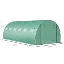 Kryt tunelového skleníku s 12 okny a rolovacími vraty rozměr 6 x 3 x 2 m z polyethylenu zelený náhradní plachta na zahradu 3