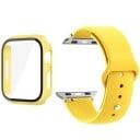 Kryt, tvrdené sklo a remienok pre Apple Watch 44 mm Series 6/5/4/SE – 9H ochranné sklo na displej, matný rámček hodiniek 8