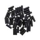 Krytkę na linki zmiany biegów 50 sztuk osłony końcówki 18 × 4 mm plastikowe czarne do rowerów zakończenie linki zmiany biegów 1