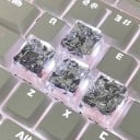 Krytky kláves průsvitné dekorativní 4 ks křížová hřídel transparentní keycaps pro mechanickou klávesnici s RGB efektem 1