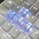 Krytky kláves průsvitné dekorativní 4 ks křížová hřídel transparentní keycaps pro mechanickou klávesnici s RGB efektem 5