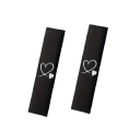 Kryty bezpečnostního pásu Love měkké chrániče ramen 2 ks černé pohodlné návleky na pás do auta pro komfortní jízdu 1