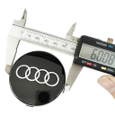 Kryty středů kol pro Audi 60 mm Sada 4 ks Různé barvy Plastové pokličky na disky Kvalitní krytky středových otvorů Kolové doplňky 5