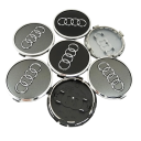 Kryty středů kol pro Audi 60 mm Sada 4 ks Různé barvy Plastové pokličky na disky Kvalitní krytky středových otvorů Kolové doplňky 1