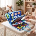 Książka aktywności Montessori 28 x 22 cm Filcowa książka z wyjmowanymi kartami i zegarem Podróżna zabawka dla dzieci 2