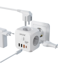 Kubeformet strømskinne med afbryder 3x USB, 1x USB-C, 3x stikkontakt 2