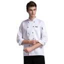 Kuchařská halena dlhý rukáv gombíky stojáček vrecká polyester pracovný odev do kuchyne gastronomické oblečenie 2
