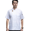 Kuchařská halena krátky rukáv stojáček kapsy bavlna polyester pracovné oblečenie do kuchyne gastronomický odev 1