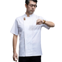Kuchařská halena krátky rukáv stojáček kapsy bavlna polyester pracovné oblečenie do kuchyne gastronomický odev 7