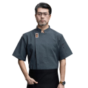 Kuchařská halena krátky rukáv stojáček kapsy bavlna polyester pracovné oblečenie do kuchyne gastronomický odev 8