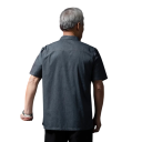 Kuchařský set halena krátký rukáv knoflíky stojáček zástěra kapsa bavlna polyester pracovní oděv do kuchyně 6