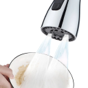 Küchenperlator mit 360° Rotation und 3 Wasserstrahlmodi, Kunststofffilter, Verlängerungsrohr, schwarz/silber, effektive Reinigung 6
