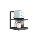 Küchenregal für Töpfe mit verstellbarer Regalhöhe 26,5 × 22,5 × 32 cm aus Kohlenstoffstahl schwarz für Schrank und Arbeitsplatte 2