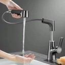 Kuchyňská baterie s vytahovací hadicí 120 cm páková nerezová s keramickým jádrem a tlačítkem na změnu proudu vody do kuchyně k dřezu 5