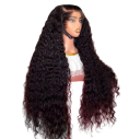 Kudrnatá paruka s transparentní HD krajkou vpředu z lidských vlasů 33 x 15,2 cm délka 71 cm v roztaženém stavu hustota 200 % černá 1