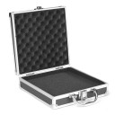 Kufr na nářadí Nárazuvzdorný přepravní box s pěnovou výstelkou 205 x 205 x 65 mm Hliníková slitina a ABS Černo-stříbrná Na přístroje a nářadí 2